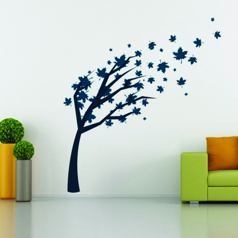 Μοντέρνο Αυτοκόλλητο τοίχου Σκούρο δέντρο